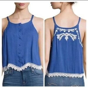 sale💕Lovers + Friends Front-Button Sleeveless Top